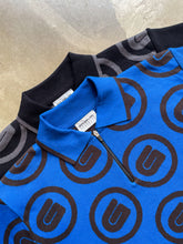 Load image into Gallery viewer, DIAGRAM KNIT POLO SHIRT BLUE/DARK BROWN
